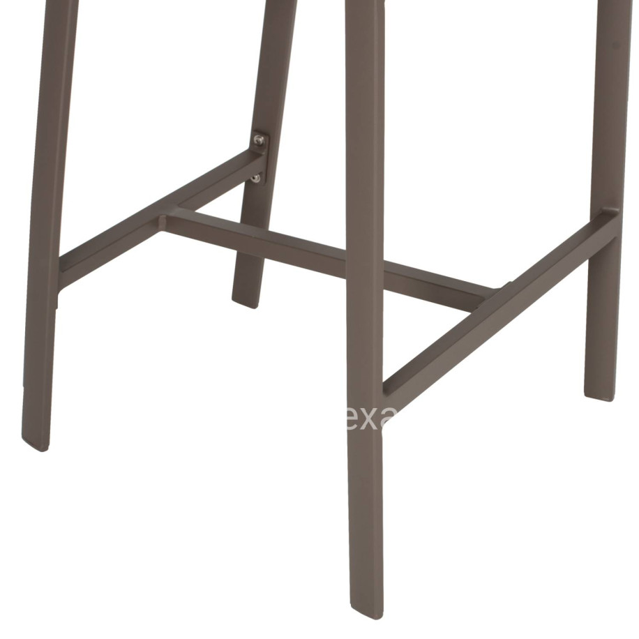 BAR STOOL ALUMINUM WITH ARMS CHAMPAGNE PE RATTAN TEXTLINE WHITE 56x58x105Hcm.HM5892.03