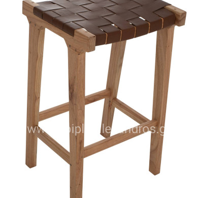 BAR STOOL HM99382.01 SOLID TEAK NATURAL 40X35X65H
