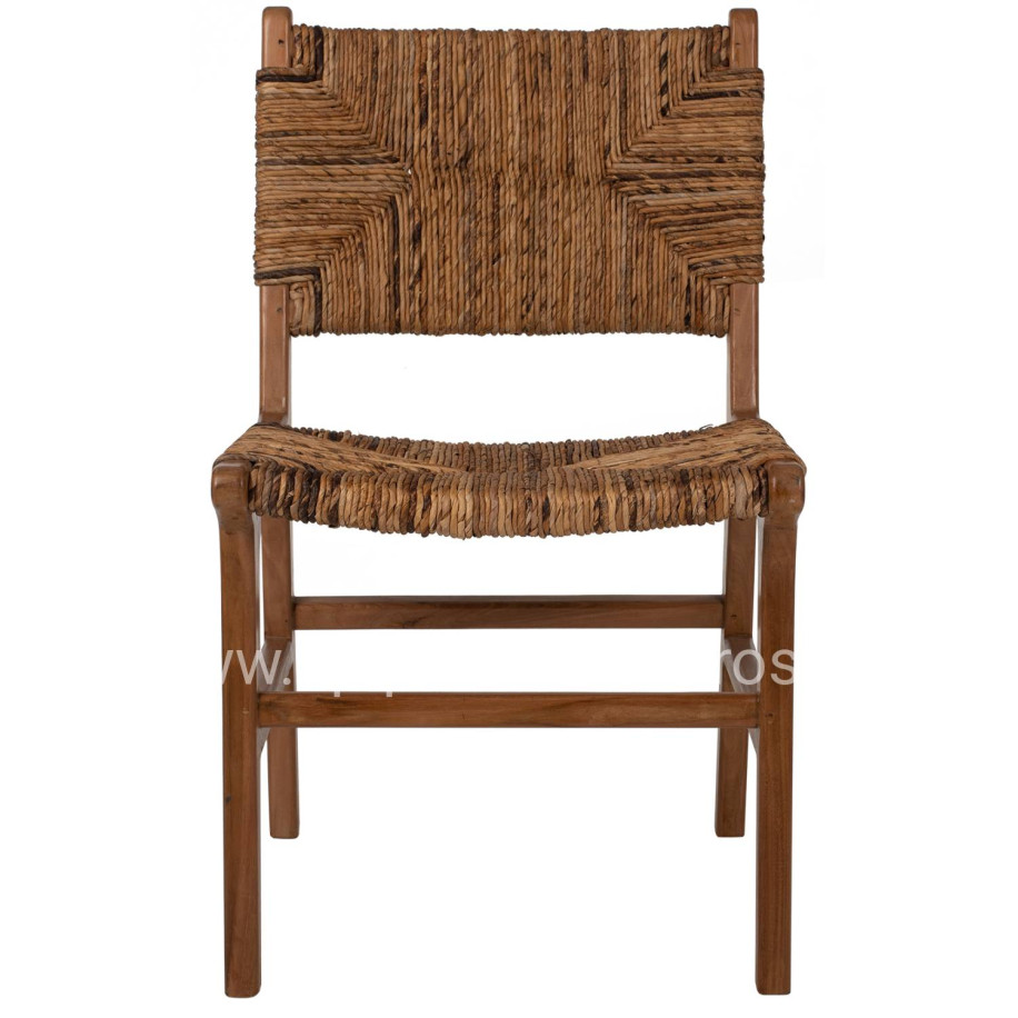 CHAIR HM9399.11 TEAK WOOD WITH STRAW MATTING ON BACKREST AND SEAT NATURAL COLOR 51x60,5x86Hcm
