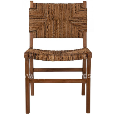 CHAIR HM9399.11 TEAK WOOD WITH STRAW MATTING ON BACKREST AND SEAT NATURAL COLOR 51x60,5x86Hcm