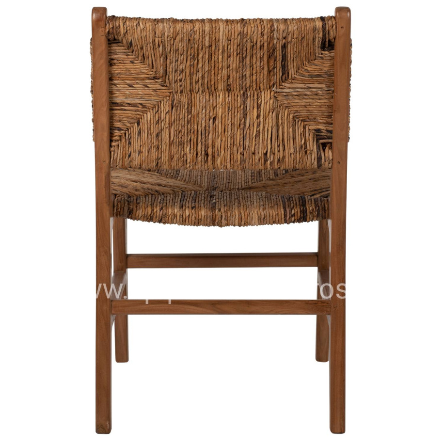 CHAIR HM9399.11 TEAK WOOD WITH STRAW MATTING ON BACKREST AND SEAT NATURAL COLOR 51x60,5x86Hcm