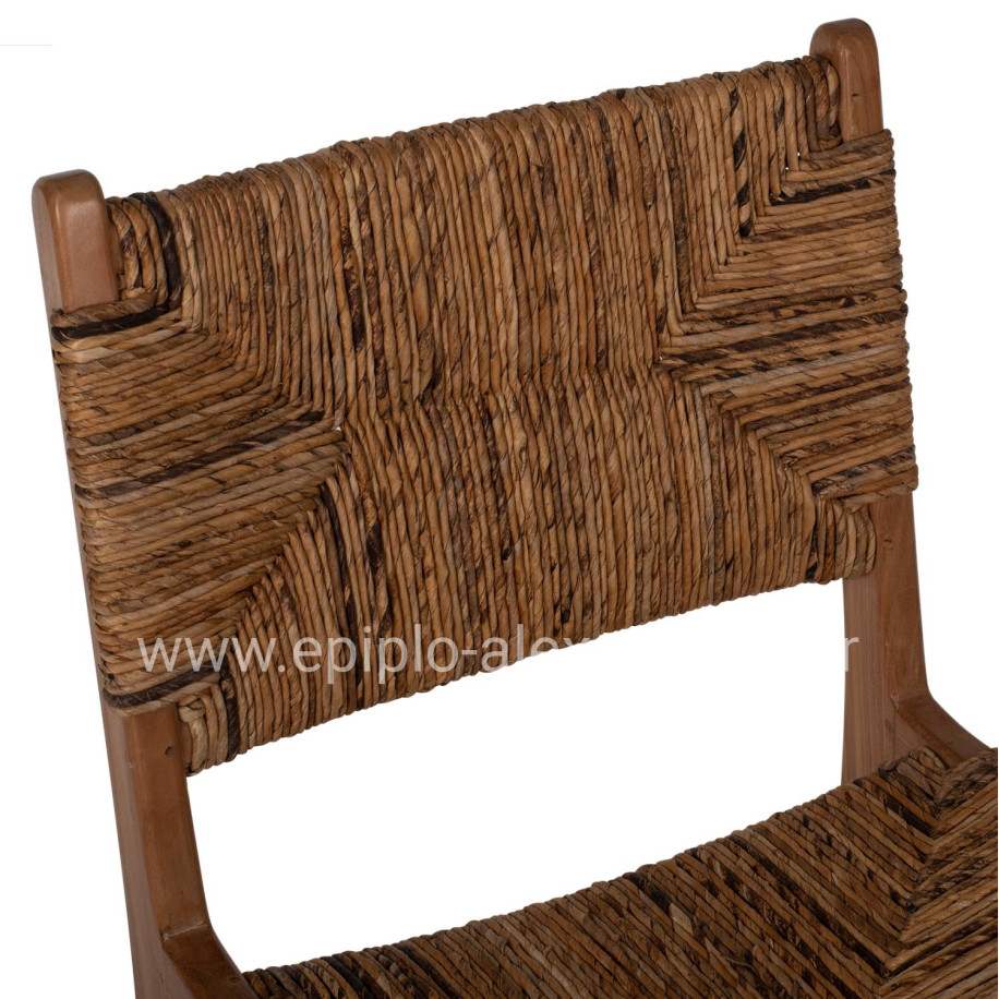 CHAIR HM9399.11 TEAK WOOD WITH STRAW MATTING ON BACKREST AND SEAT NATURAL COLOR 51x60,5x86Hcm