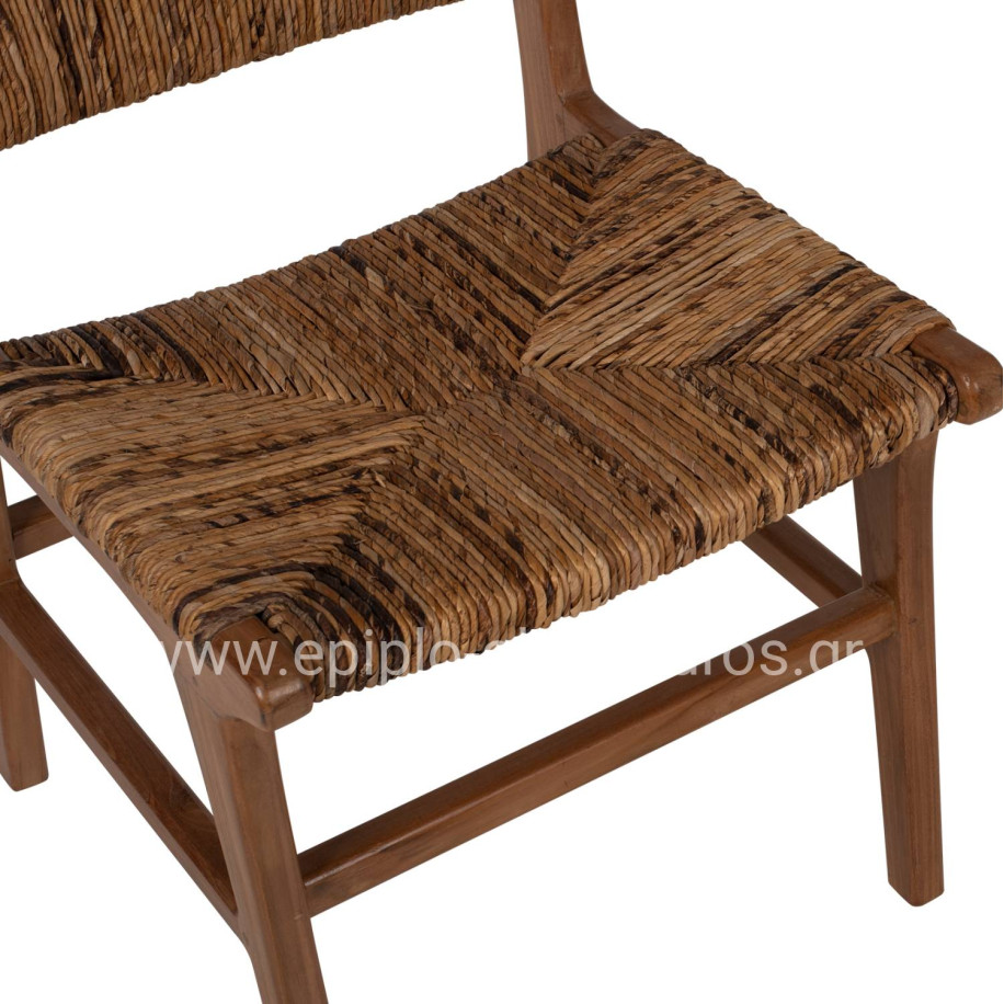 CHAIR HM9399.11 TEAK WOOD WITH STRAW MATTING ON BACKREST AND SEAT NATURAL COLOR 51x60,5x86Hcm