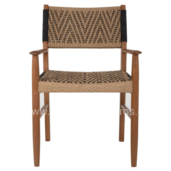 DINING ARMCHAIR TEAK WOOD SYNTHETIC ROPE 58x67x83Hcm.HM9383.01