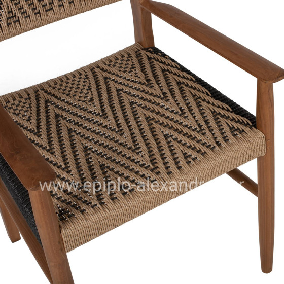 DINING ARMCHAIR TEAK WOOD SYNTHETIC ROPE 58x67x83Hcm.HM9383.01