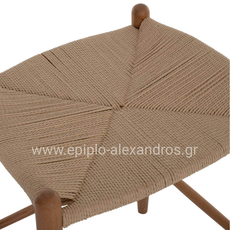 BAR STOOL MEDIUM HEIGHT BEECH WOOD-ROPE 44x46x65Hcm.HM9321.01