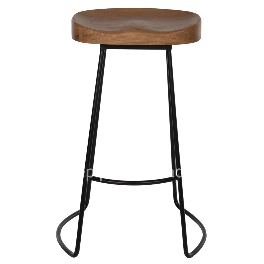 BAR-STOOL TOON WOOD-METAL IN NATURAL-BLACK 45X36X71Hcm.HM9333.01
