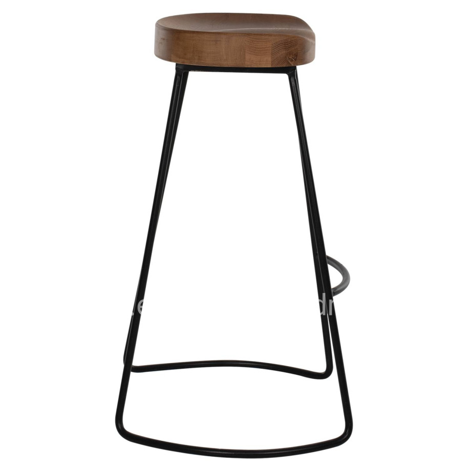 BAR-STOOL TOON WOOD-METAL IN NATURAL-BLACK 45X36X71Hcm.HM9333.01