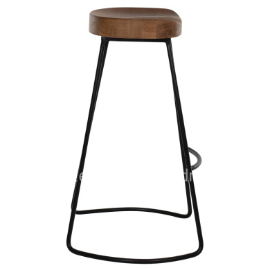 BAR-STOOL TOON WOOD-METAL IN NATURAL-BLACK 45X36X71Hcm.HM9333.01