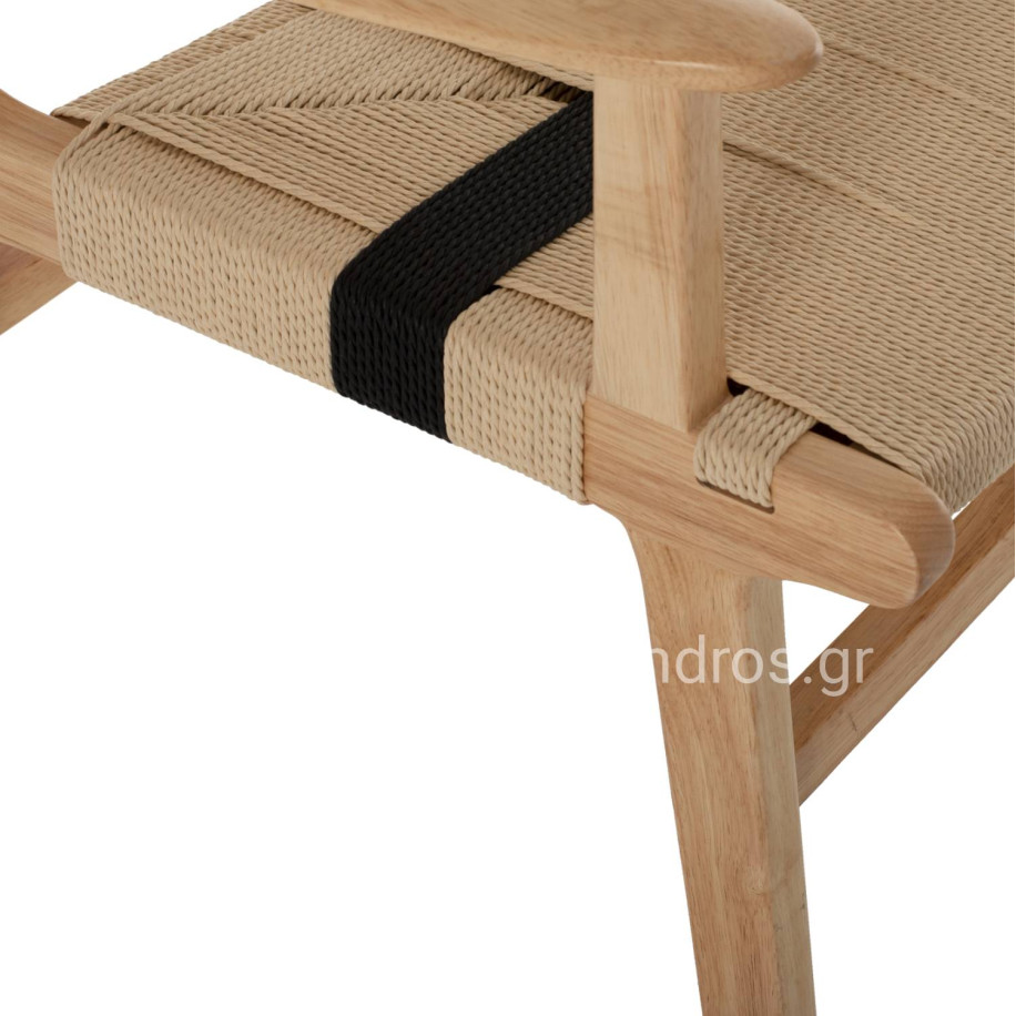 ARMCHAIR BAND RUBBERWOOD AND ROPE 62,5x60x88Hcm.HM9324.01