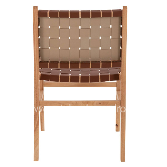 CHAIR TOON WOOD PU LEATHER BROWN 49x59x86Hcm.HM9327.01