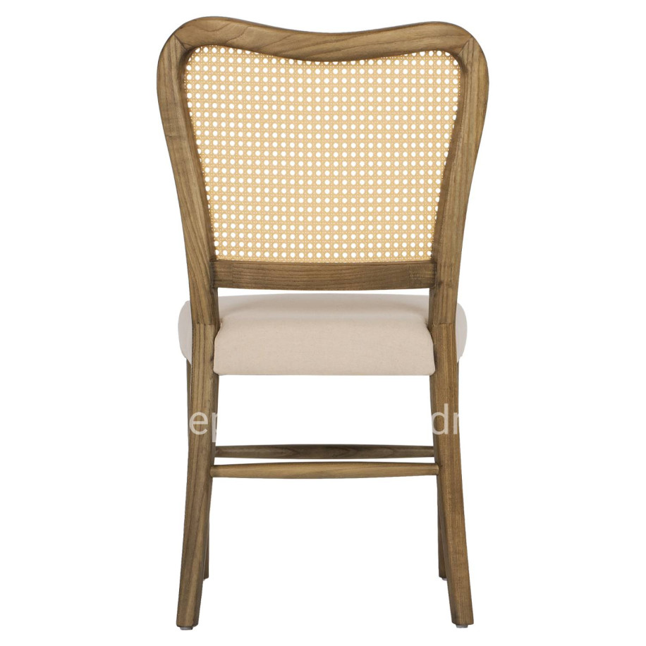 CHAIR TOON WOOD RATTAN BACK FABRIC SEAT HM9406.04 47x52x91.5Hcm.
