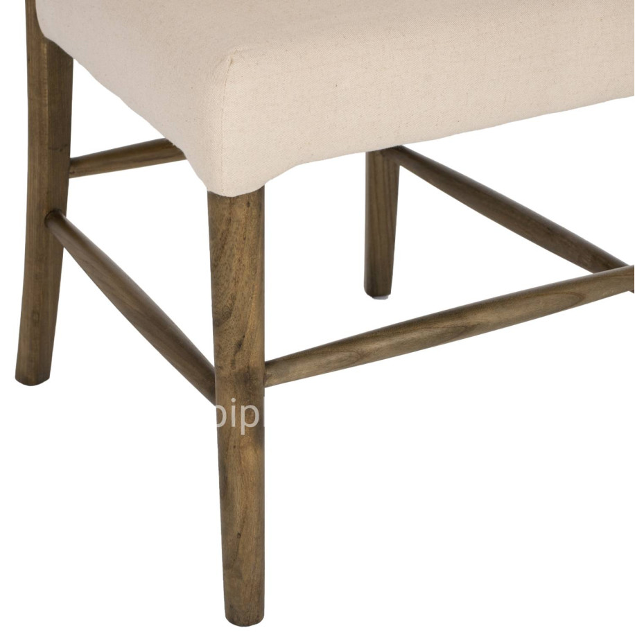 CHAIR TOON WOOD RATTAN BACK FABRIC SEAT HM9406.04 47x52x91.5Hcm.