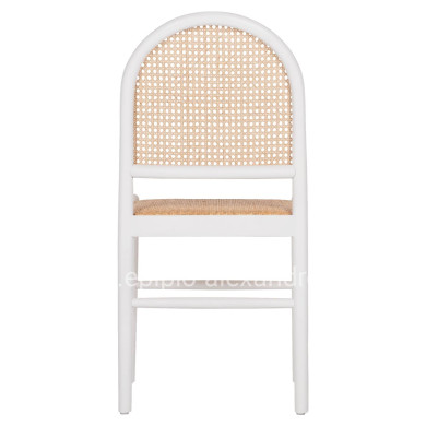 CHAIR BEECH WOOD WHITE-RATTAN BEIGE HM9407.03 43x50x87Hcm.