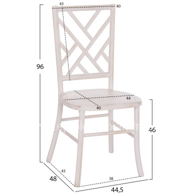 ΚΑΡΕΚΛΑ ΑΠΟ ΞΥΛΟ ΤΟΟΝ WHITE WASH 44.5x48x96Υεκ.HM9410.05