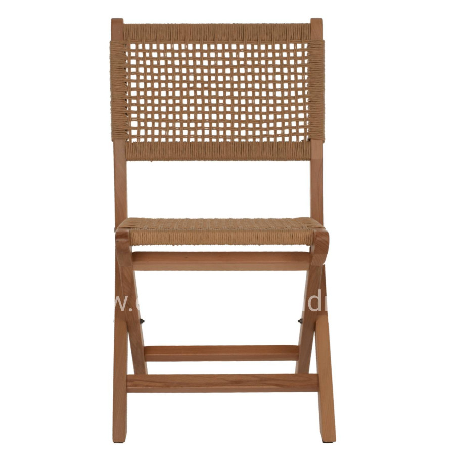 FOLDING CHAIR MADE OF BEECH WOOD AND ROPE IN NATURAL 47X58X84Hcm.HM9411.01