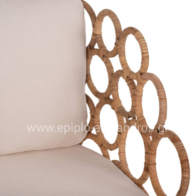 ΑRMCHAIR RINGER FB99341 RATTAN-METAL NATURAL COLOR 65x69x86H cm.