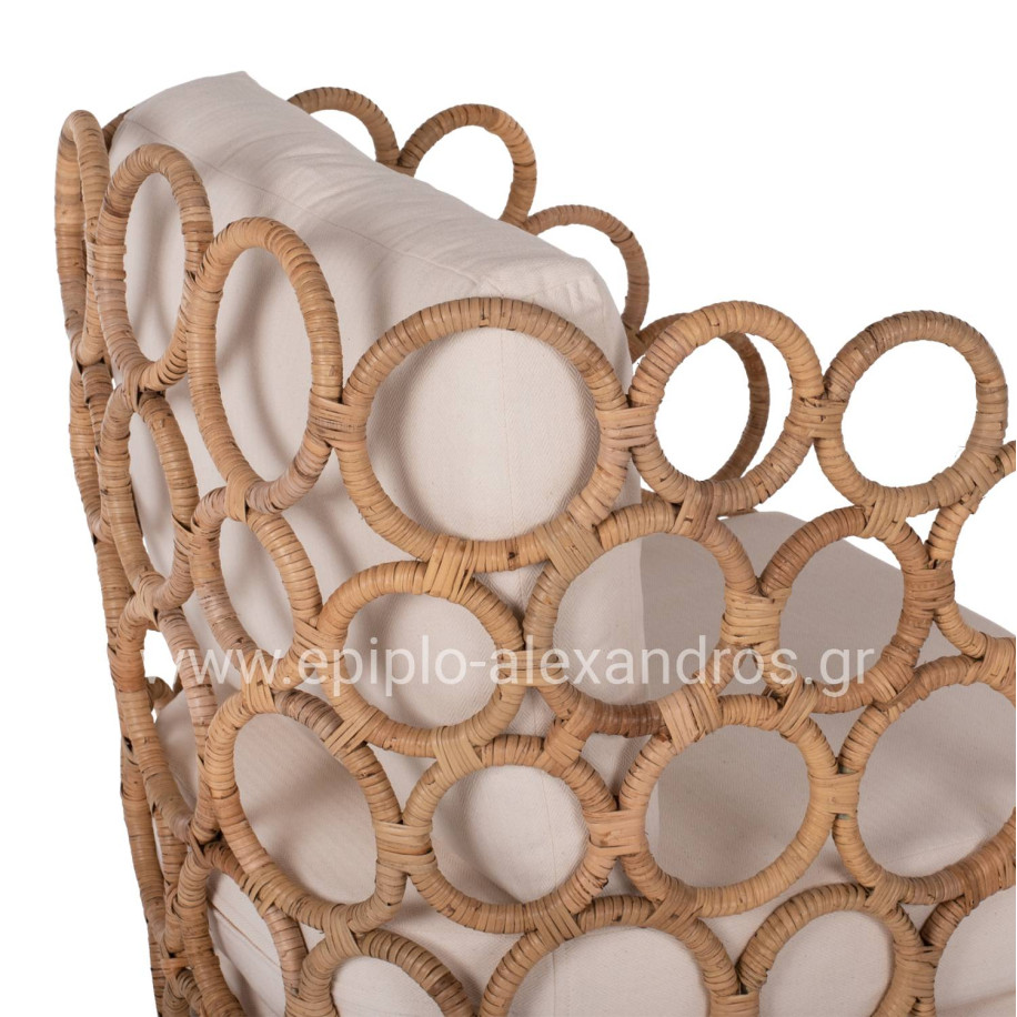 ΑRMCHAIR RINGER FB99341 RATTAN-METAL NATURAL COLOR 65x69x86H cm.