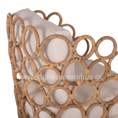 ΑRMCHAIR RINGER FB99341 RATTAN-METAL NATURAL COLOR 65x69x86H cm.