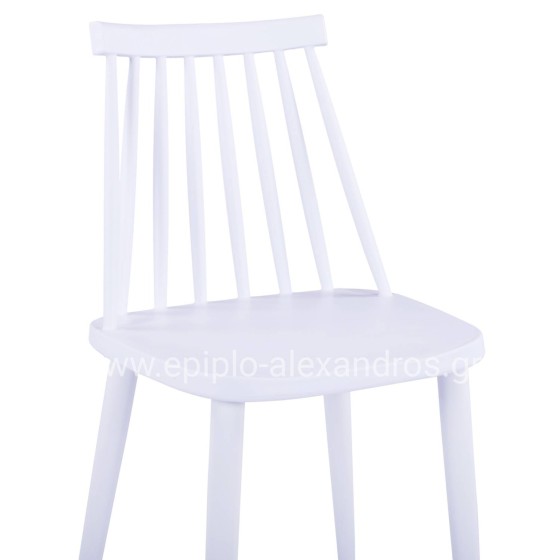 Dining chair HM8052.11 Vanessa White with metallic white legs 43x46,5x82 cm.