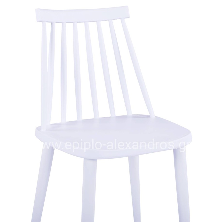 Dining chair HM8052.11 Vanessa White with metallic white legs 43x46,5x82 cm.