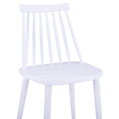 Dining chair HM8052.11 Vanessa White with metallic white legs 43x46,5x82 cm.