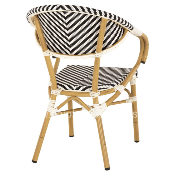 ΠΟΛΥΘΡΟΝΑ BAMBOO LOOK HM5861.01 ΜΑΥΡΟ-ΛΕΥΚΟ 57x55x82 εκ.