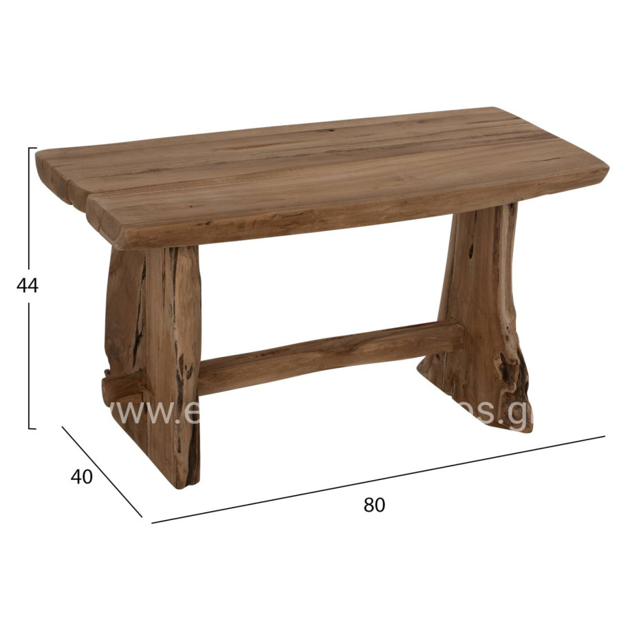 BENCH YEDI HM9347 SOLID TEAK NATURAL COLOR 80X40X44H