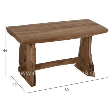 BENCH YEDI HM9347 SOLID TEAK NATURAL COLOR 80X40X44H
