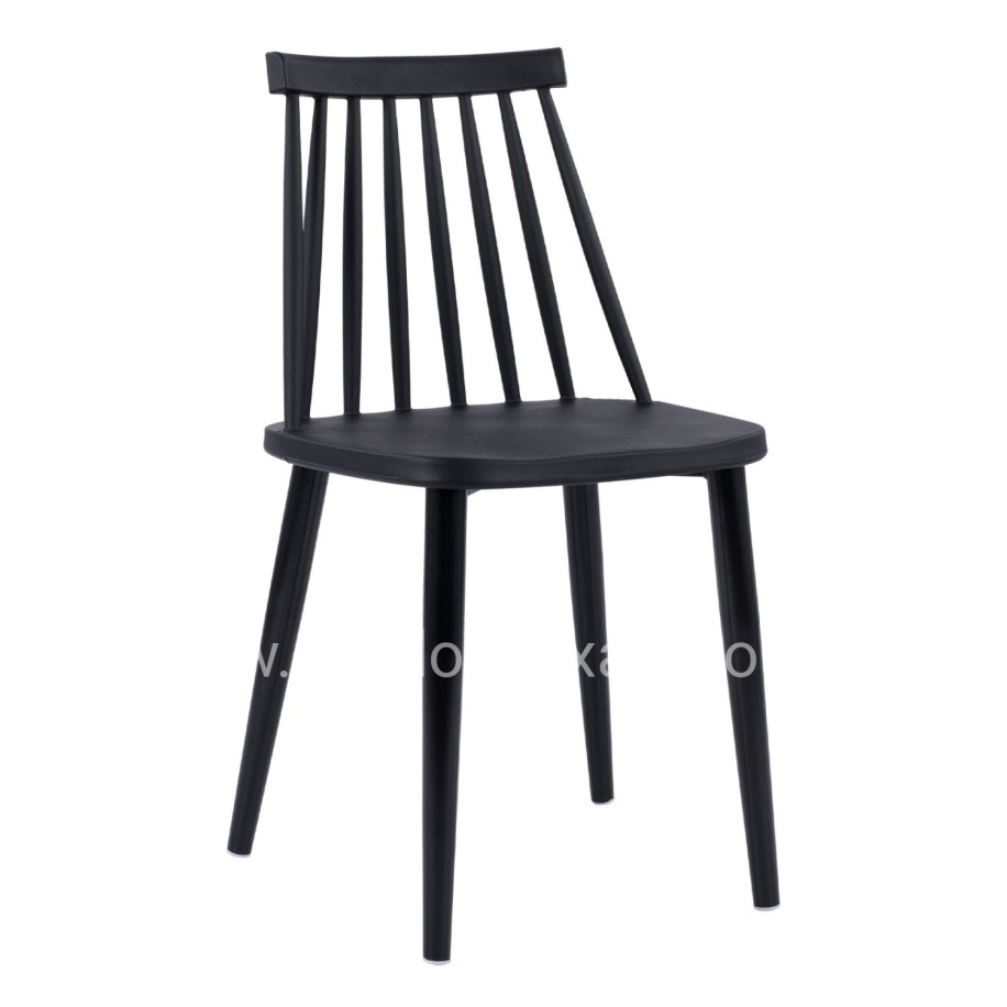 Dining Chair HM8052.12 Vanessa Black with metallic black legs 43x46,5x82 cm.