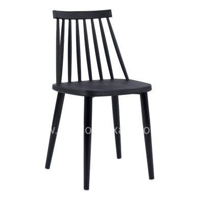 Dining Chair HM8052.12 Vanessa Black with metallic black legs 43x46,5x82 cm.