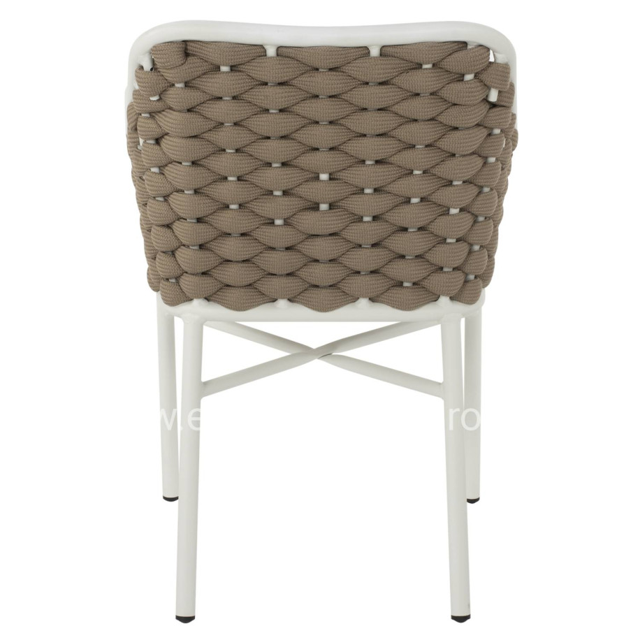 ARMCHAIR ALUMINUM HM5858.02 WHITE WITH BEIGE ROPE 56x58x76Hcm.