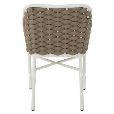 ARMCHAIR ALUMINUM HM5858.02 WHITE WITH BEIGE ROPE 56x58x76Hcm.