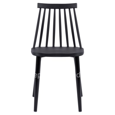 Dining Chair HM8052.12 Vanessa Black with metallic black legs 43x46,5x82 cm.
