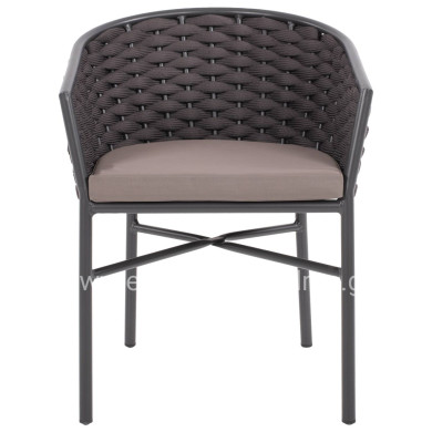 ARMCHAIR ALUMINUM WITH FOAMY ROPE DARK GREY 60x57x77Hcm.HM5859.01