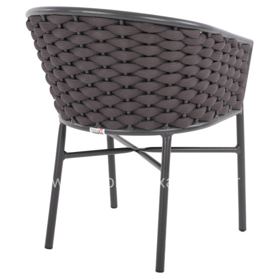 ARMCHAIR ALUMINUM WITH FOAMY ROPE DARK GREY 60x57x77Hcm.HM5859.01