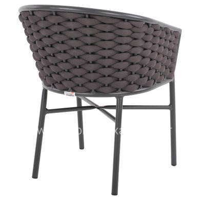 ARMCHAIR ALUMINUM WITH FOAMY ROPE DARK GREY 60x57x77Hcm.HM5859.01