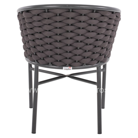 ARMCHAIR ALUMINUM WITH FOAMY ROPE DARK GREY 60x57x77Hcm.HM5859.01