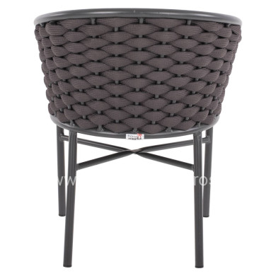 ARMCHAIR ALUMINUM WITH FOAMY ROPE DARK GREY 60x57x77Hcm.HM5859.01
