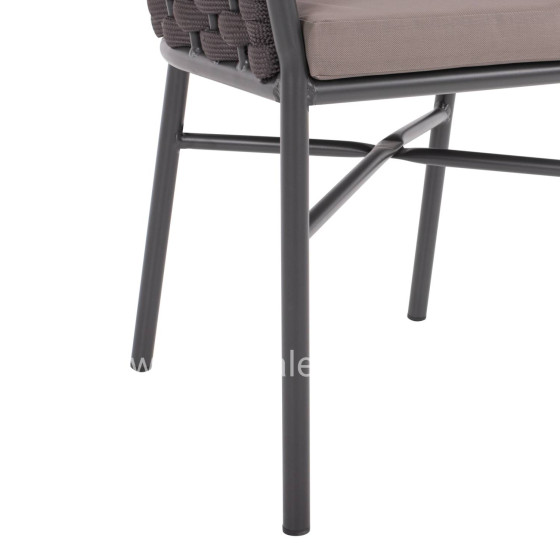 ARMCHAIR ALUMINUM WITH FOAMY ROPE DARK GREY 60x57x77Hcm.HM5859.01