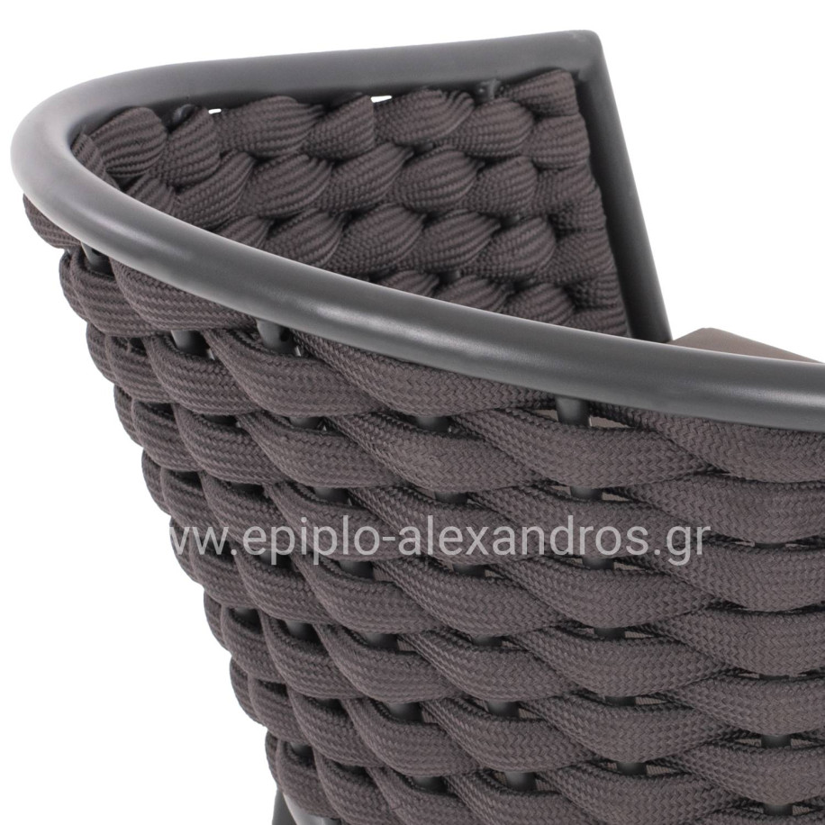 ARMCHAIR ALUMINUM WITH FOAMY ROPE DARK GREY 60x57x77Hcm.HM5859.01