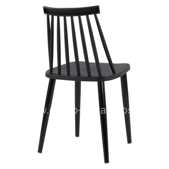 Dining Chair HM8052.12 Vanessa Black with metallic black legs 43x46,5x82 cm.