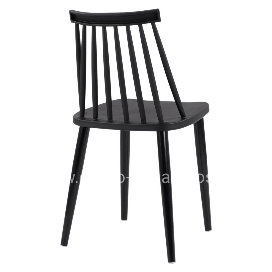 Dining Chair HM8052.12 Vanessa Black with metallic black legs 43x46,5x82 cm.