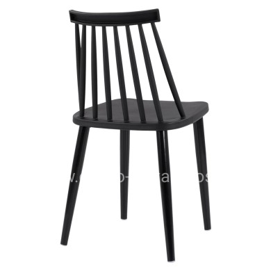 Dining Chair HM8052.12 Vanessa Black with metallic black legs 43x46,5x82 cm.