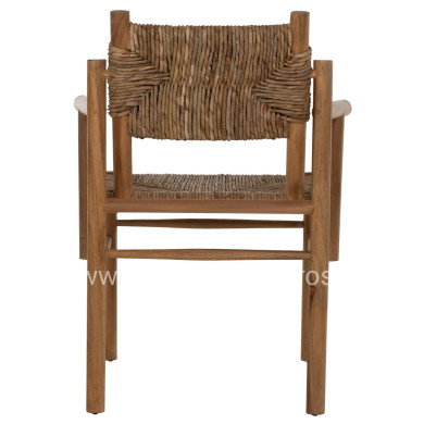 ΠΟΛΥΘΡΟΝΑ ROVER HM9378 ΑΠΟ ΜΑΣΙΦ ΞΥΛΟ ΤEAΚ & ΨΑΘΑ- ΦΥΣΙΚΟ 64Χ61Χ84 εκ.