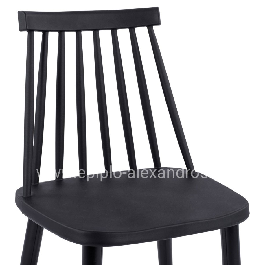 Dining Chair HM8052.12 Vanessa Black with metallic black legs 43x46,5x82 cm.