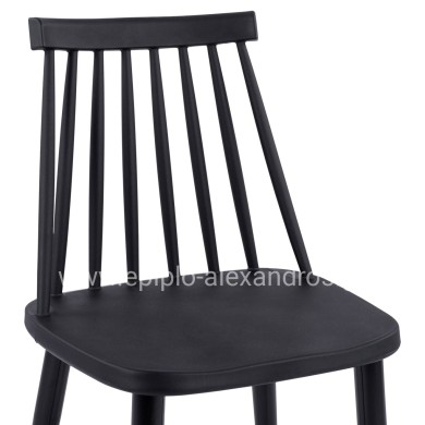 Dining Chair HM8052.12 Vanessa Black with metallic black legs 43x46,5x82 cm.