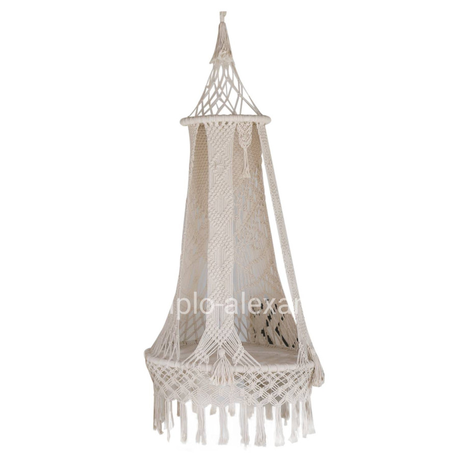 HAMMOCK ΗΜ9345 ECRU ROPE MACRAME Φ80X150Η