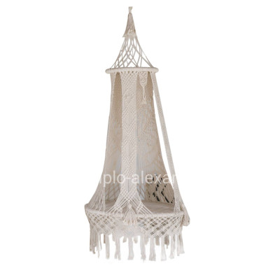 HAMMOCK ΗΜ9345 ECRU ROPE MACRAME Φ80X150Η