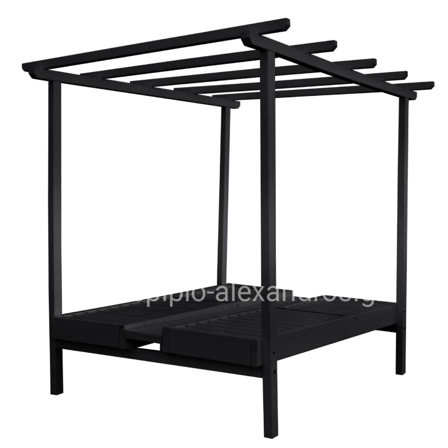 ΞΑΠΛΩΣΤΡΑ ΜΥΚΟΝΟΣ ΕΠΑΓΓΕΛΜ. ΞΥΛΙΝΗ ΔΙΠΛΗ ΜΑΥΡΗ ΜΕ ΟΥΡΑΝΟ 205x167x212Yεκ.HM5428.01